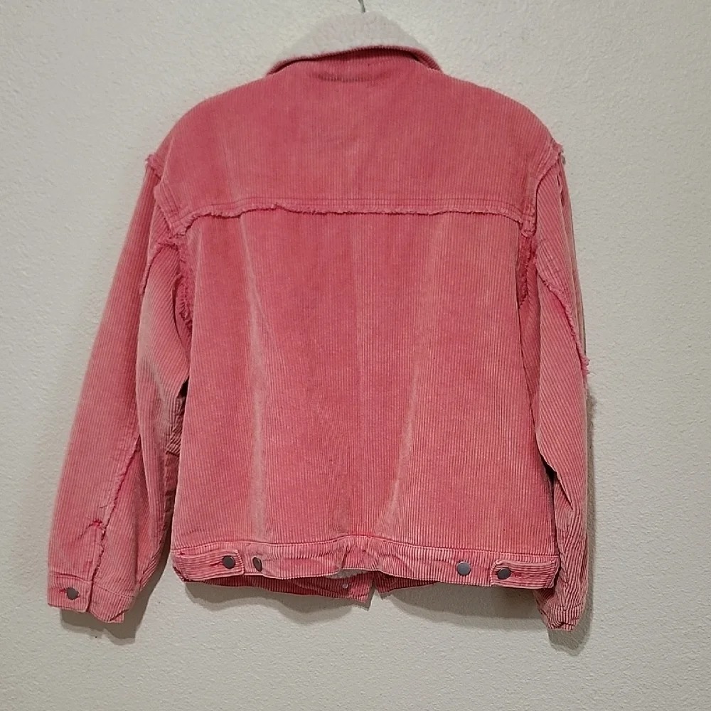 POL Pink and White Teddy Jacket with Sherpa Collar - Picture 13 of 15